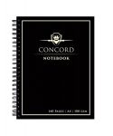 CONCORD Spirálfüzet, A4, vonalas, 70 lap, CONCORD, fekete